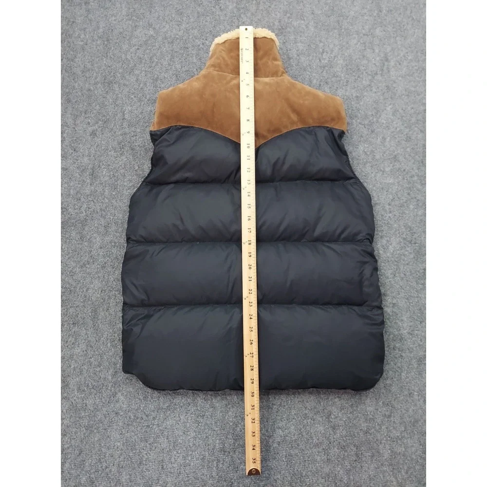 Denim & Supply Ralph Lauren Vest Mens Large Navy Brown Western Sherpa Collar